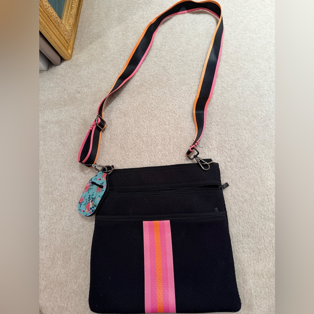 Black and pink cross body bag like new